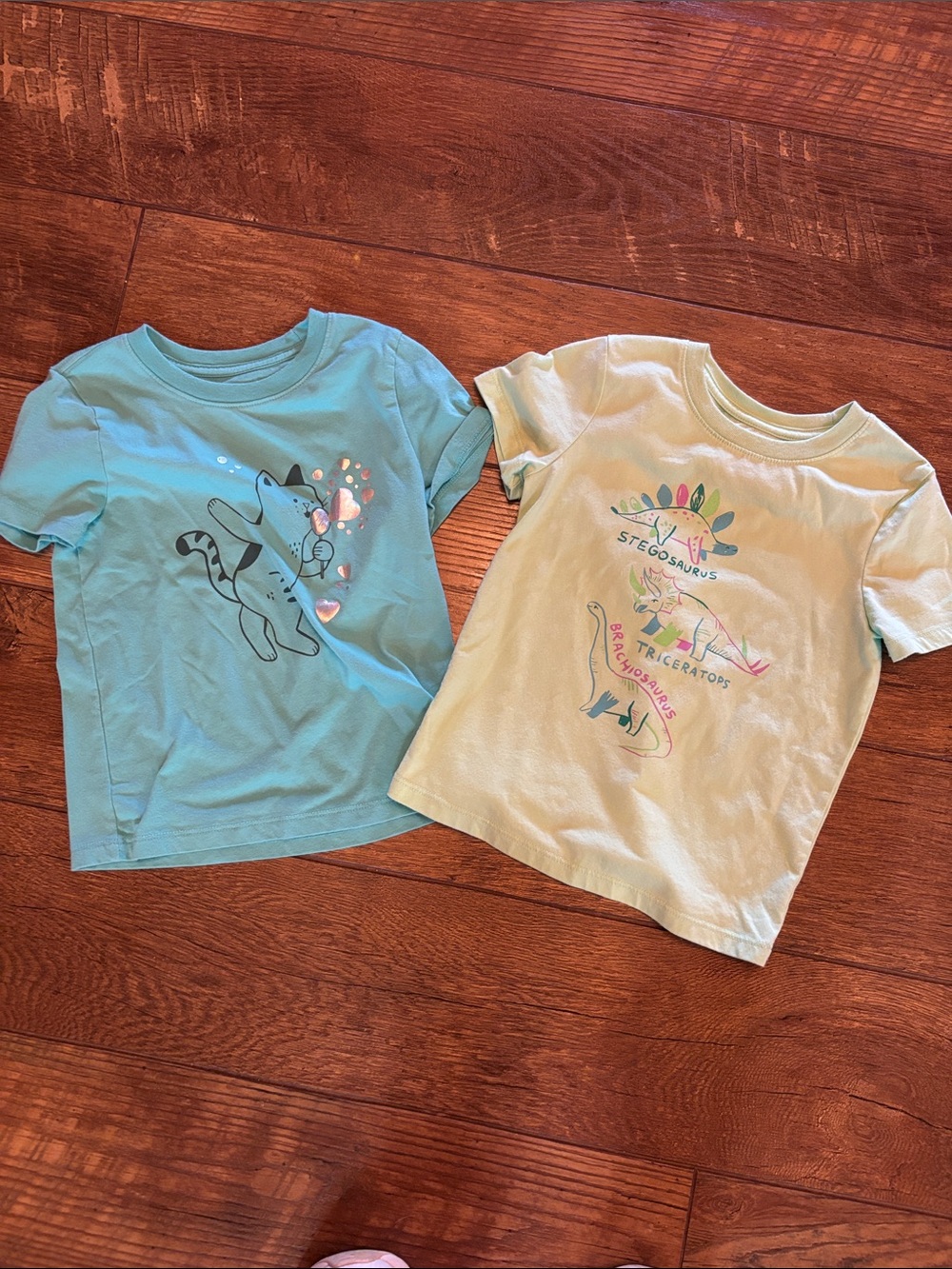 Cat & Jack Light Blue and Light Green Dinosaur & Animal Graphic Tees